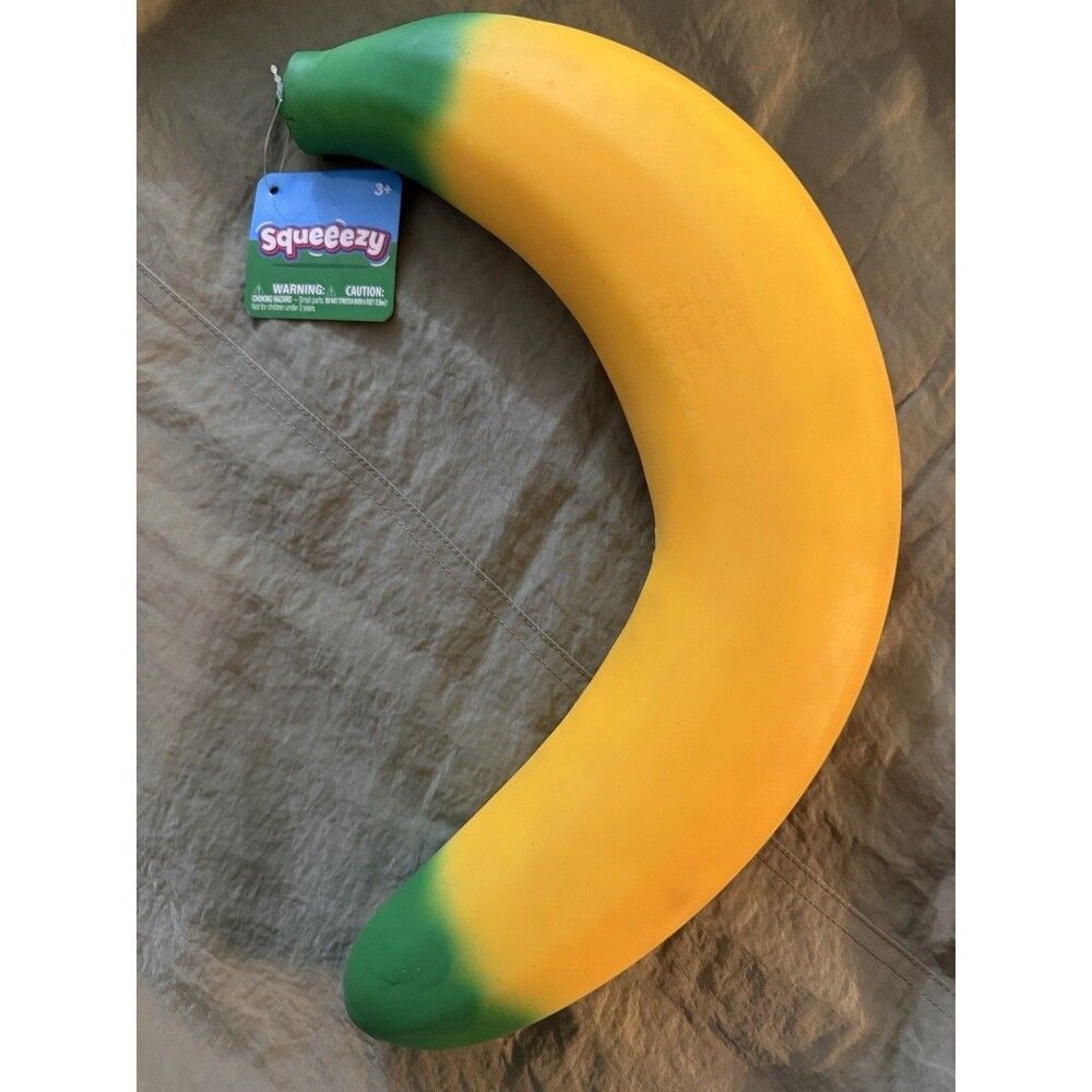 Sunny Days Squishy Stretchy Banana Toy 14" Sensory Viral w/TAG-NEW